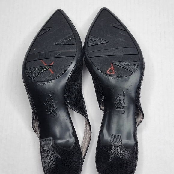 Life Stride Flex Soft System 7W Black Low Pump Slingback Comfort Work Dress Shoe - Picture 2 of 9